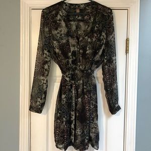 Long Sleeved Charlie Jade Snakeprint Dress